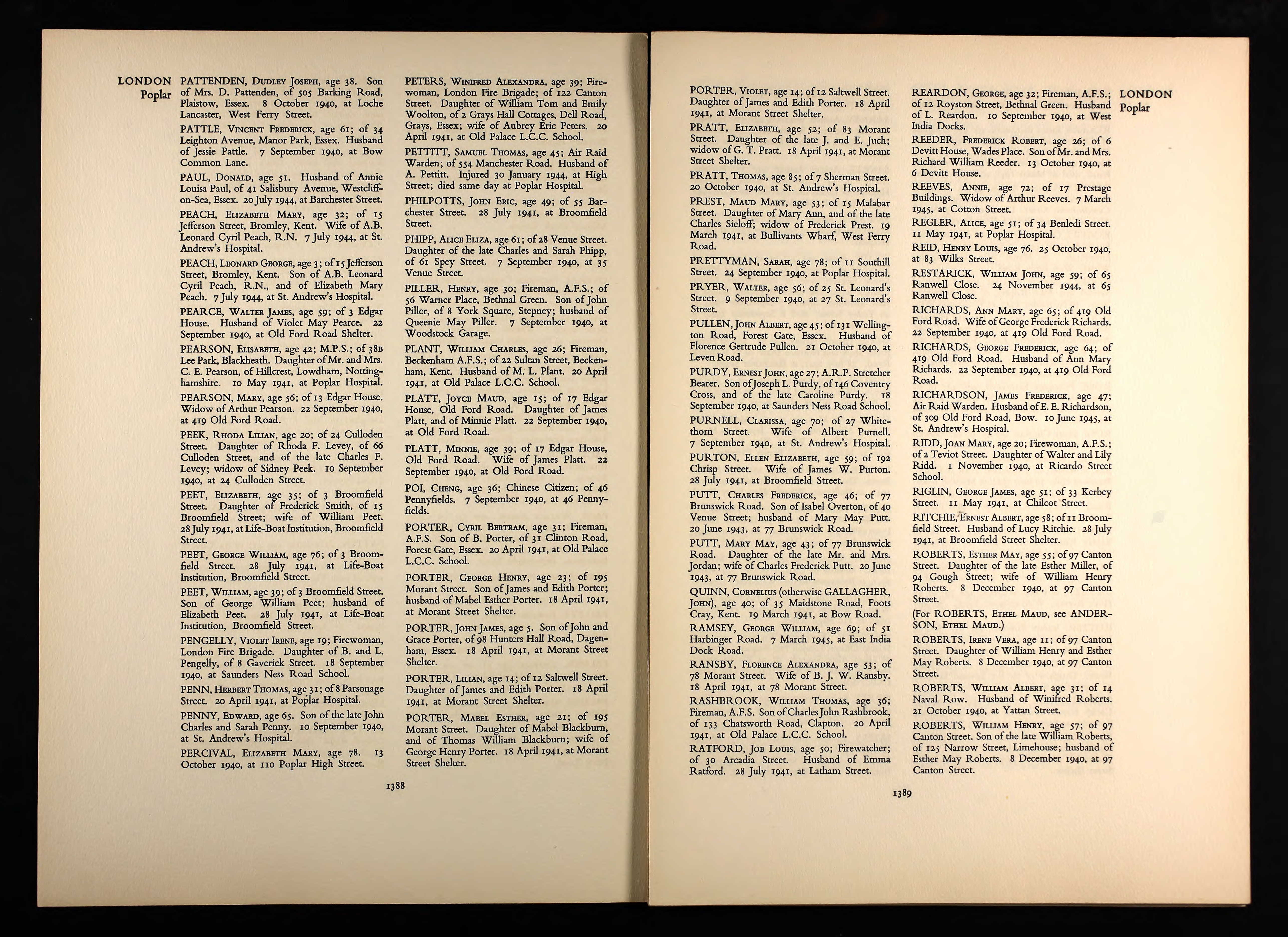 Win Peters Civillian death record