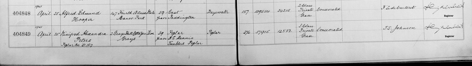 Winifred Peters Burial 1