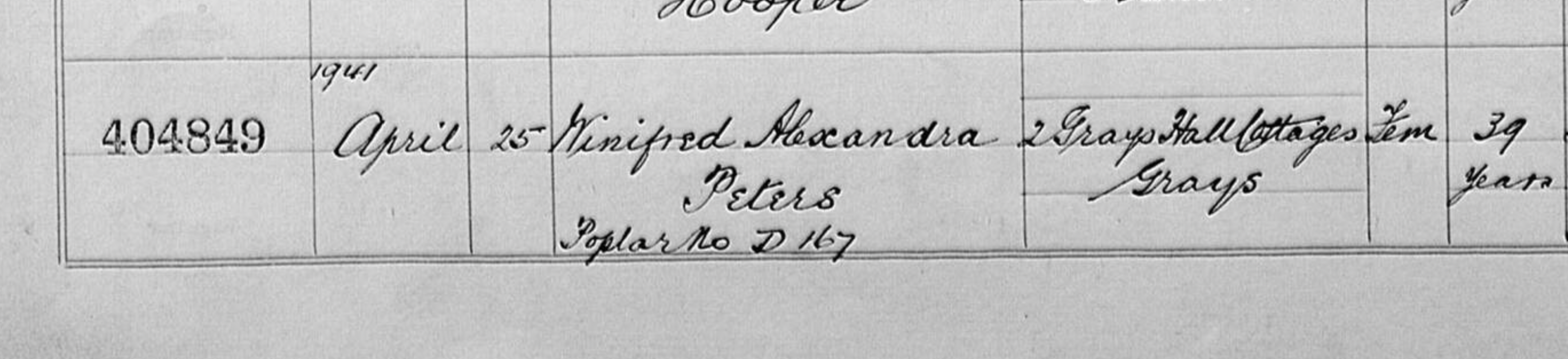 Winifred Peters Burial 2