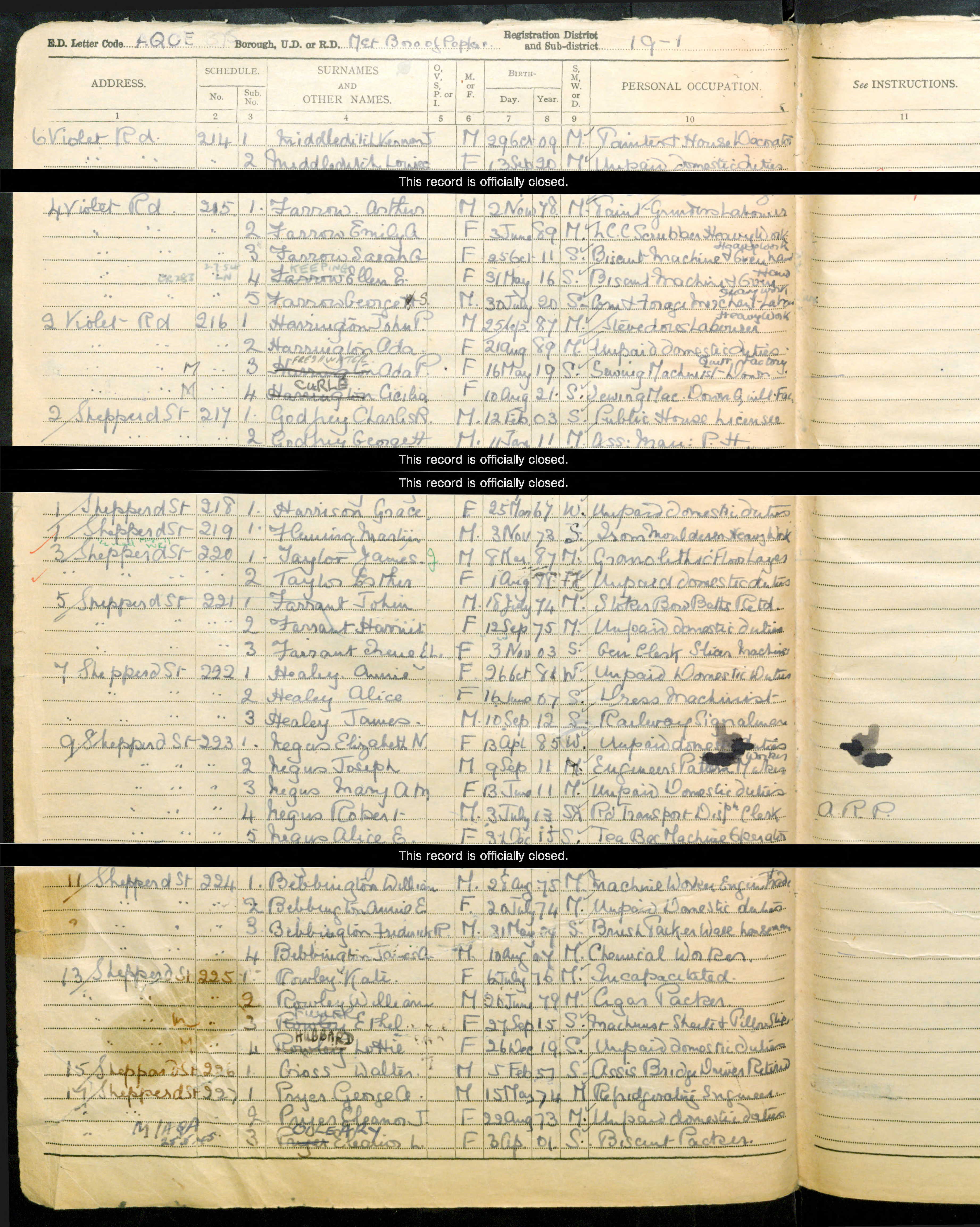 1939 Register Vernon Middleditch