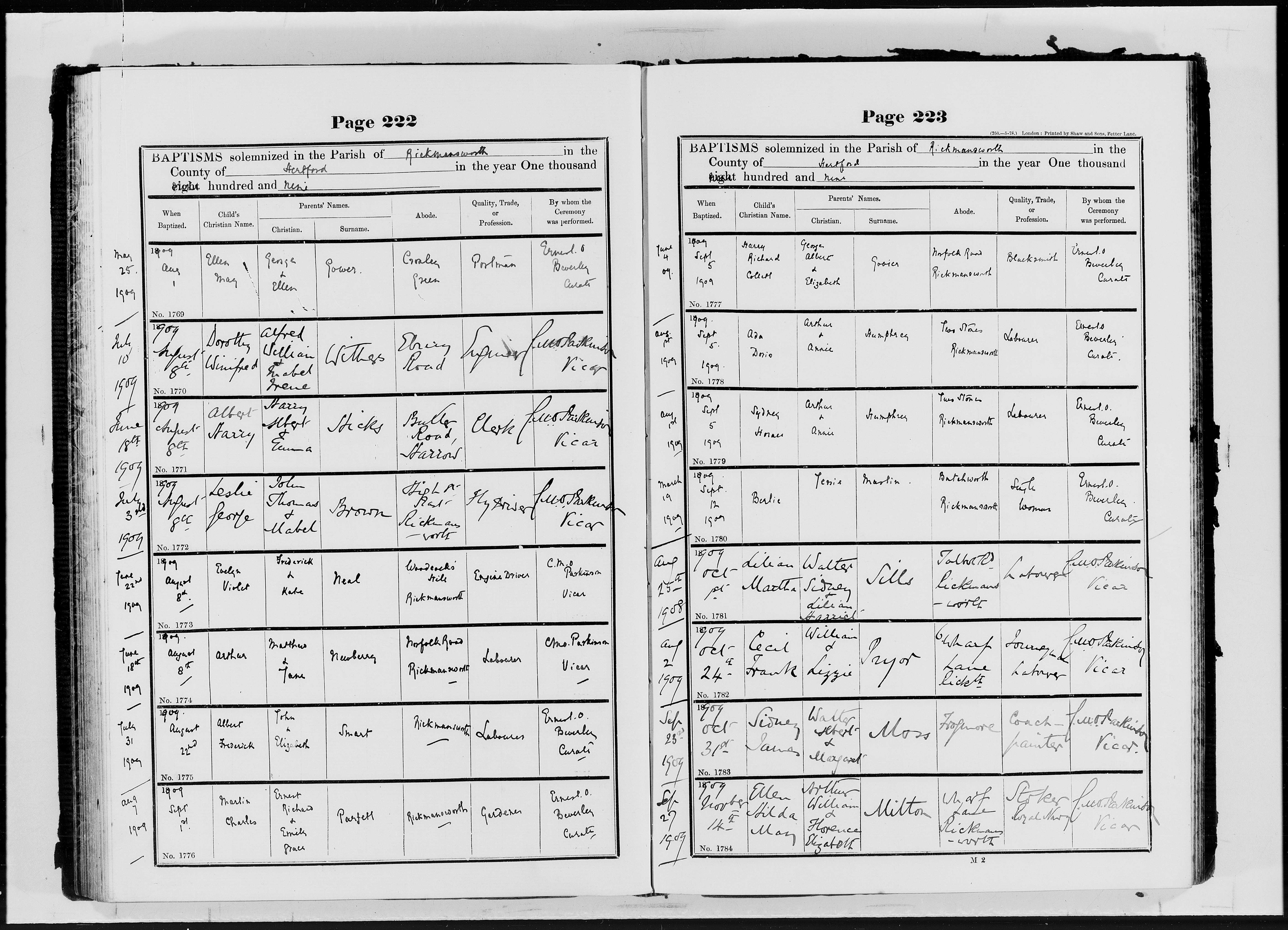 Martin Charles Parfett Baptism