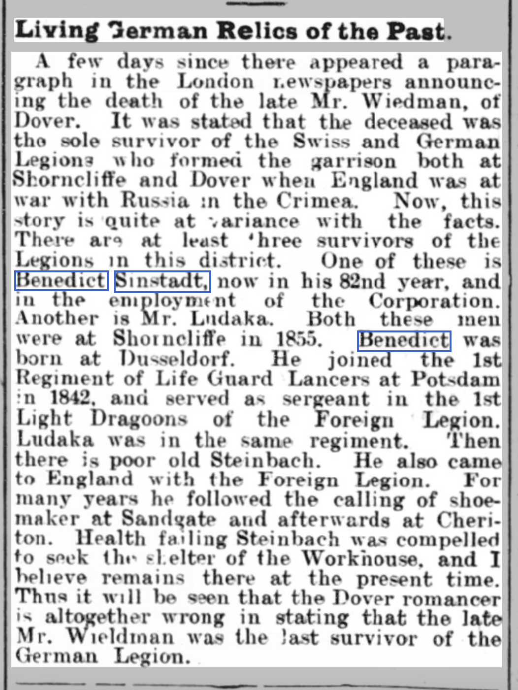 Benedict Newspaper 1