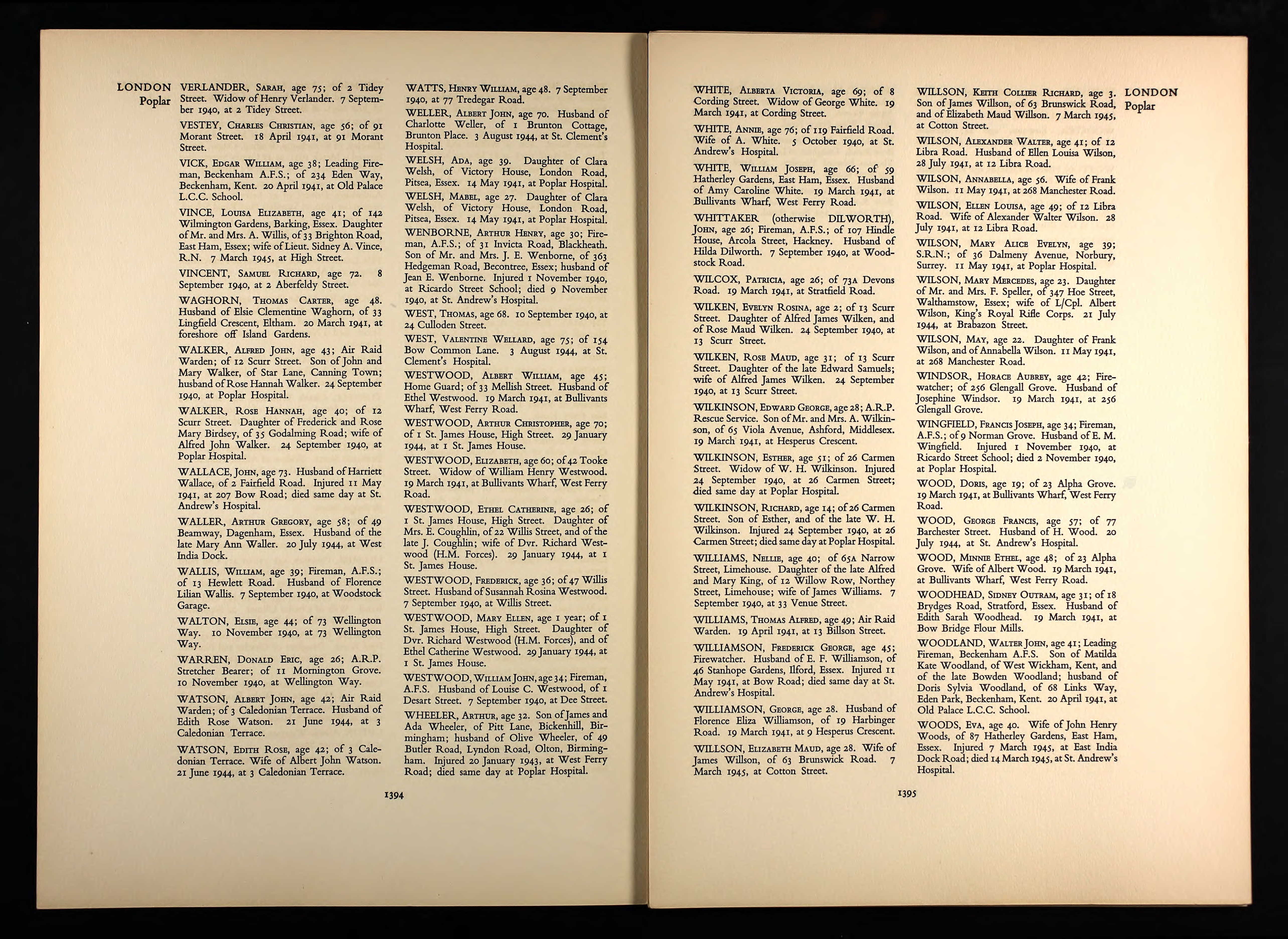 Edgar William Vick Civillian Death