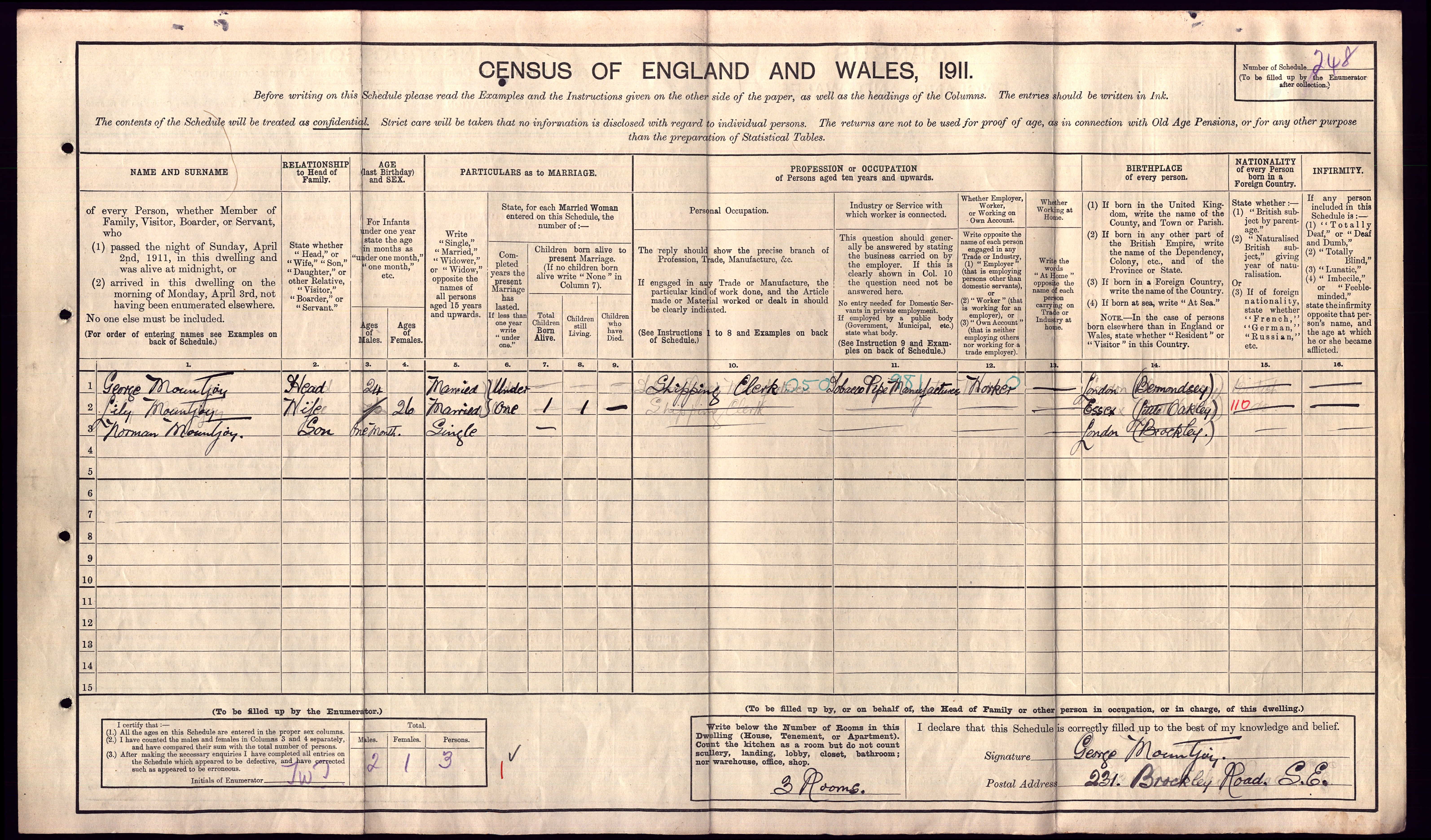 Norman Mountjoy 1911