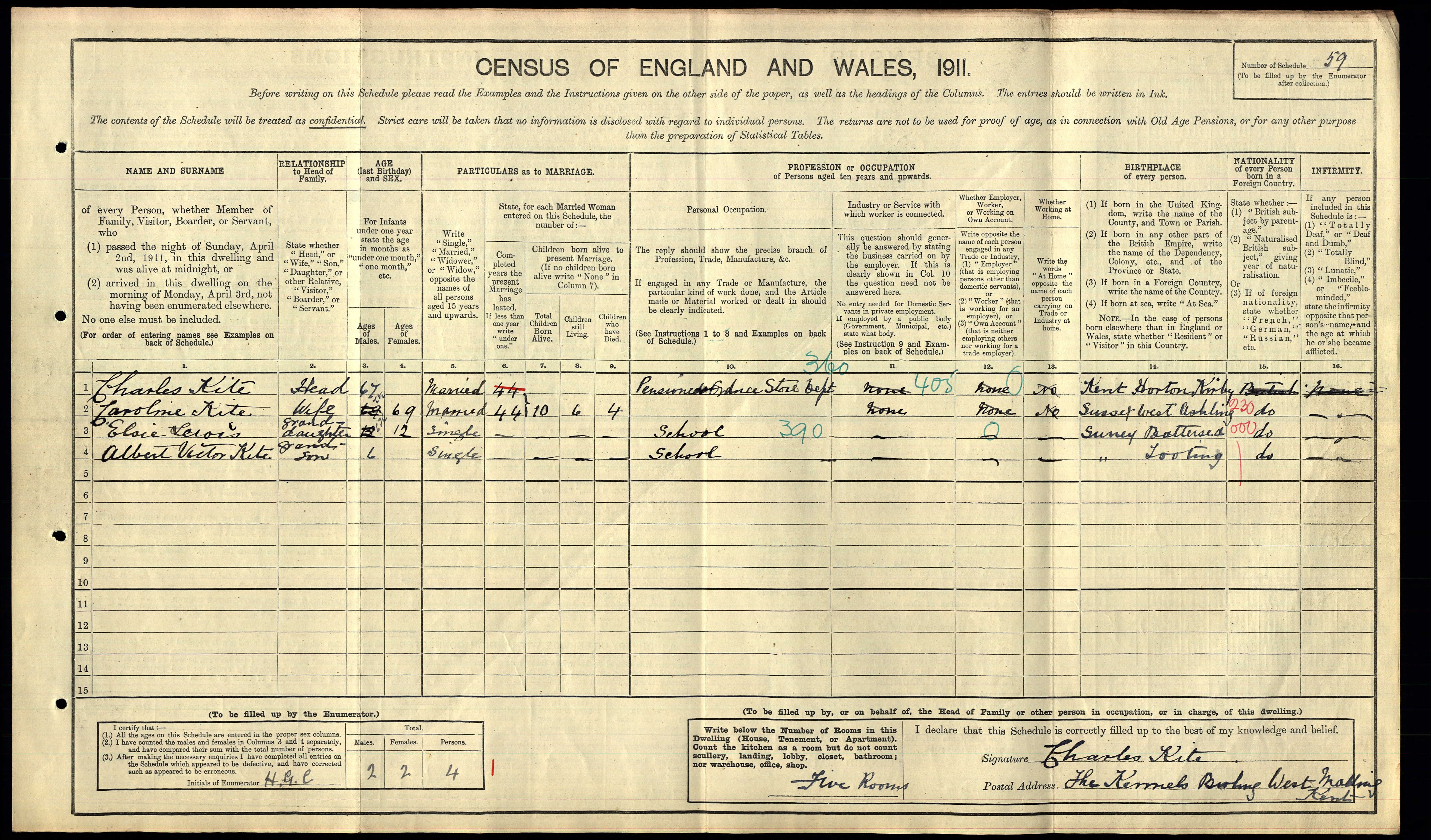 1911 Albert Victor Kite